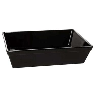 Imagem de Kit 5 Travessas Retangulares 3L Pretas Grandes Coza Bandejas para Servir Mesa Saladas Sobremesas