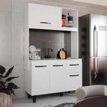 Imagem de Cozinha Compacta Isis 4 Portas 1 Gaveta Branco - Panorama Móveis, Bran