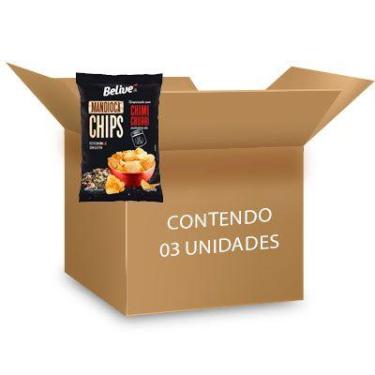 Imagem de Mandioca Chips Chimichurri Sem Glúten Belive contendo 3 pacotes de 50g