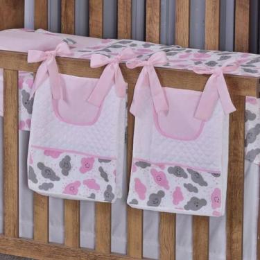 Imagem de Porta Fralda Organizador Quarto de Bebê Menino Menina 2 Peças Com Laço