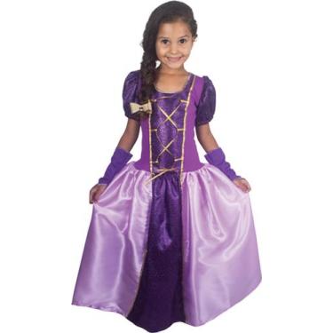 Imagem de Fantasia Para Festa Infantil Tema Rapunzel Carnaval Luxo Lilas - festa