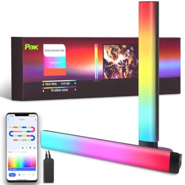 Imagem de Pak Barras De Luz Led Rgb+Ic Inteligentes, Luzes Jogo 15" Para Fundo Tv, Mudança Cor Com Sincronização Música, 16 Milhões Cores, Funciona Alexa E Google Assistente, 44 Modos Dinâmicos Monitorar O Am