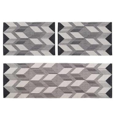 Imagem de Tapetes Kit Com 3 Peças capri - BORDARTES, preto 