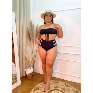 Imagem de Maiô Hot Pant com tiras preto GG - Senhora das Águas