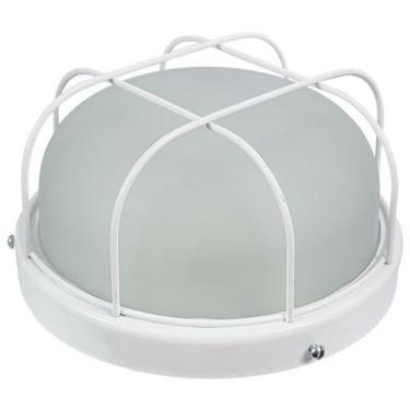 Imagem de Plafon Popular Branco com grade vidro Fosco - CM GLASS - CLEIDE O. M. 