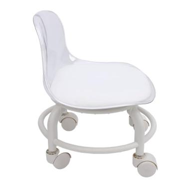 Imagem de Generic Mini Assento de Rolo, Fezes de Baixo Rolante Silenciosas Multifuncionais Com Rodas Universais para o Cargo (Cinza transparente)