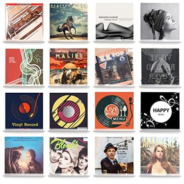 Imagem de ULENDIS Suporte de parede para estante de disco de vinil, pacote com 16, suporte de álbum de acrílico transparente para exibição diária, prateleiras flutuantes com ferramentas e ferramentas de