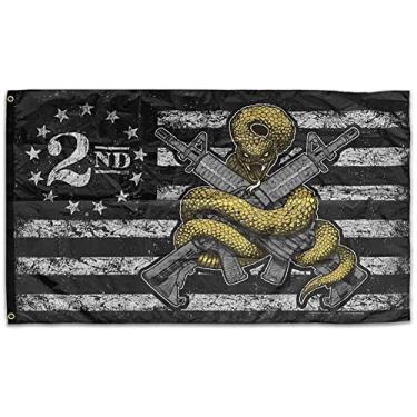 Imagem de 2ND Bandeira de Veneno Americano 91 cm por 1,5 m projetada nos EUA 7,6 x 12,7 cm decoração patriótica serpente arte de parede dormitório homem caverna