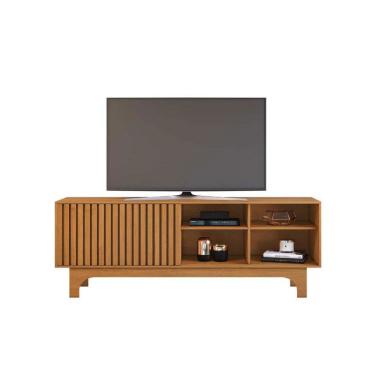 Imagem de Rack para TV 70 Polegadas Sereno 1 Porta de Correr Ripada Pés MDF Usinados JCM