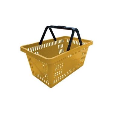 Imagem de Cesta de Compras em PP com Alça 16l A Preto CX 15un - Semaza, Amarelo