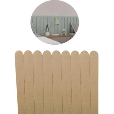 Imagem de Kit 20 un Ripas Cruas 100x10cm MDF 6mm Madeira Ripado Shiplap Painel a