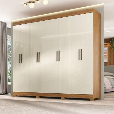 Imagem de Guarda-roupa Paris 8 Portas Mdp Com Pés Cinanomo/off White