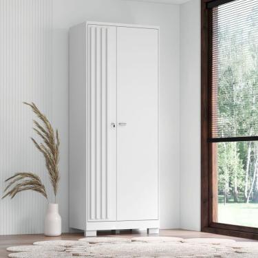 Imagem de Armário Multiuso Guarda Roupa 2 Portas Com Chave Virtus Branco