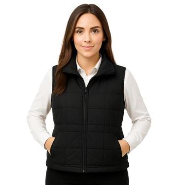Imagem de Colete Profissional Nylon Forro Zíper Femino Preto - Fardas Uniformes,