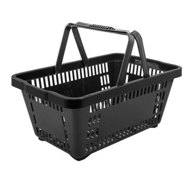 Imagem de Cesta De Supermercado Plastica Preta - Semaza - Acimaq