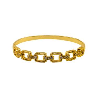 Imagem de Bracelete Corrente Feminina Banhado Em Ouro 18k - Verbum, Ouro
