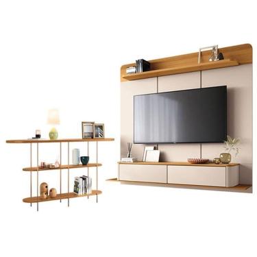 Imagem de Home Suspenso Galax Cinamomo Off White E Aparador Infinity Cinamomo- Hb Móveis