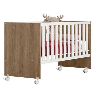 Imagem de Berço Doce Sonho 3540 Carvalho Rústico Toq Branco – Qmovi