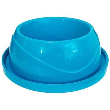 Imagem de Comedouro Gelado Pesado de Plástico P/Cães Alvorada 600ml, Azul