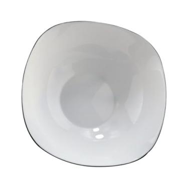 Imagem de Saladeira Dama em vidro opalino com filado preto 2,1L D26,6xA8,5cm