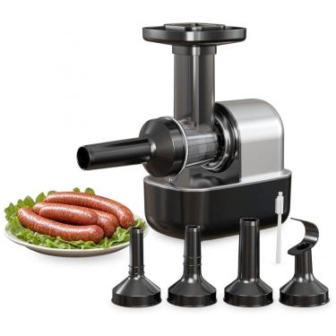 Imagem de Embutidora Elétrica de Linguiças, Máquina Automática de Encher Carne com 3 Tubos de Enchimento e 1 Tubo para Almôndegas, keerain