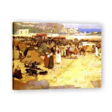 Imagem de Grande equipe John Lavery Iconic Realist Portrait & War Scene Canvas Art – Decoração de parede irlandesa atemporal para casa emoldurada 39,98 x 52 cm