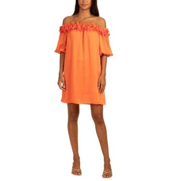 Imagem de Trina Turk Vestido feminino tomara que caia, Laranja pop, PP