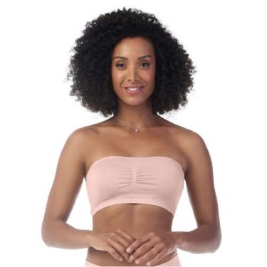 Imagem de Sutiã Top Faixa Bustiê com bojo  Removível Zee Rucci, Rosa, G