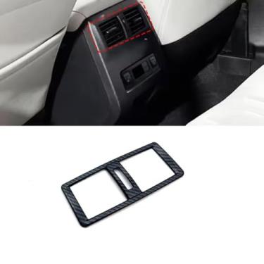 Imagem de TENWIND Tampa de ventilação de ar condicionado traseira do console central do carro compatível com acessórios Mitsubishi Outlander 2022 2023 2024 2025 (fibra de carbono)