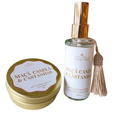 Imagem de Kit Vela Aromática Perfumada Vegetal 65G + Perfume de Ambientes 60ml -