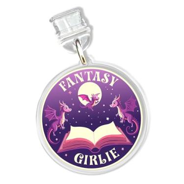 Imagem de Pingentes Fantasy Girlie para Kindle para telefone, pingente de plugue de poeira de 3,5 cm ACOTAR Bookish, dragão, amante de livros, leitor leitor de livros Lightning/Porta de carregamento tipo C