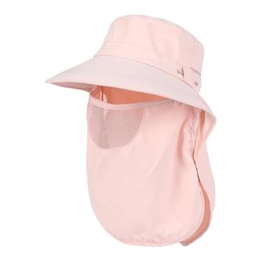 Imagem de Dynwave Chapéu de sol com aba larga para cobrir o rosto, masculino e feminino, respirável para jardinagem, viagens e atividades ao ar livre, Rosa