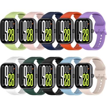 Imagem de Z.DuDuZAZA Pulseiras de substituição compatíveis com Redmi Watch 5/4 para mulheres e homens, [10 peças] pulseiras de substituição de silicone macio compatíveis com Xiaomi Smart Band 8 Pro/9 Pro