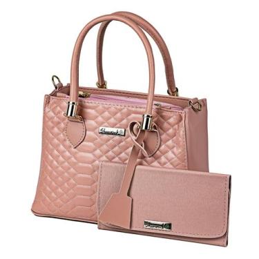 Imagem de Bolsa Feminina Texturizado Transversal com Alça de Mão + Carteira de M