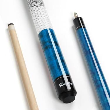 Imagem de Kmise Taco de sinuca 600 ml, tacos de bilhar canadenses de bordo duro canadense Pro de baixa deflexão com ponta de couro de 13 mm, extremidade de grão de madeira azul e aderência antiderrapante 3D