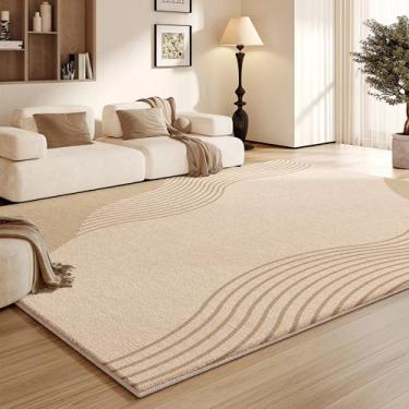 Imagem de Tapete decorativo para sala de estar, grande área, estilo creme, para quarto, macio e fofo, para sala de estar, vestiário grosso (200x250 cm/R)