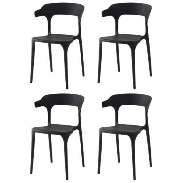 Imagem de Kit 4 Cadeiras Empilháveis Valéria Rivatti 48,5 (Largura) Assento e Ba