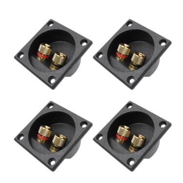 Imagem de Alto-falante Tulead Terminal Cup Conector de Fio Copo de Alto-falante Quadrado 2 Vias Primavera Carregado Jack Pacote com 4 com Parafusos de Montagem