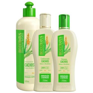 Imagem de Kit Bio Extratus Cachos Shampoo 250ml + Condicionador 250ml + Finaliza