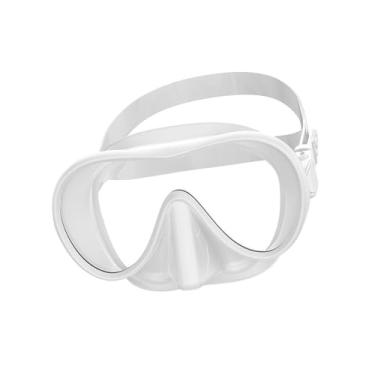 Imagem de rockible Máscara de mergulho com snorkel, óculos antiembaçantes, óculos de natação, com proteção nasal, máscara de natação para áreas externas, piscina, praia, Branco