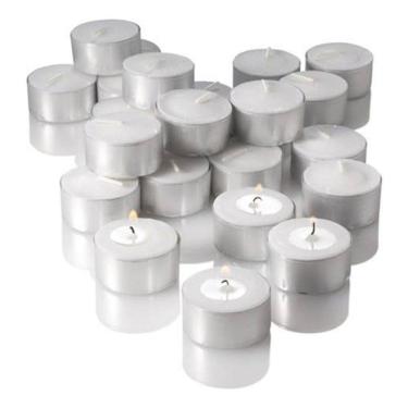 Imagem de 600 Velas Rechaud Brancas Em Suporte Alumínio - 4Hrs Queima