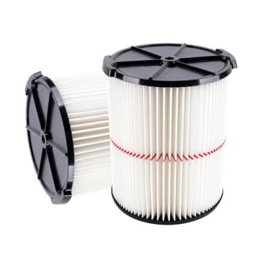Imagem de Pacote com 2 filtros de substituição CMXZVBE38754 adequado para Craftsman Shop Vac Wet Dry 5 a 20 galões, 9-38754 filtro de substituição para aspirador de pó seco e úmido com listras vermelhas