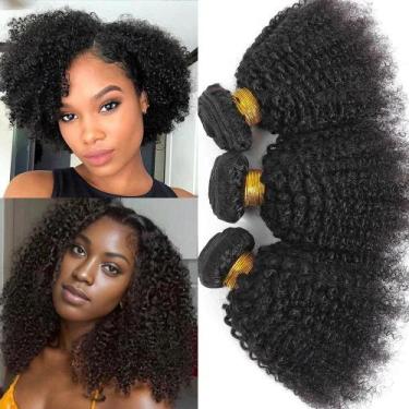 Imagem de Cabelo Humano Afro Crespo Cacheado Em Pacotes 4B 4C Para Extensões De 