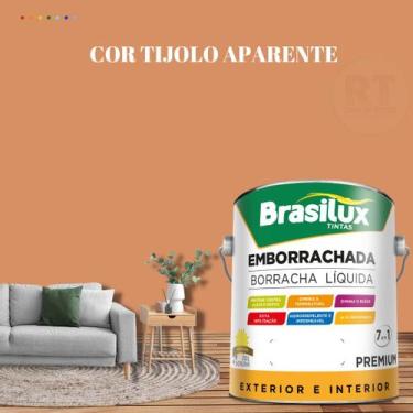 Imagem de Tinta Borracha Líquida Cor Laranja Para Parede 3,2l Acrílica Lavável A