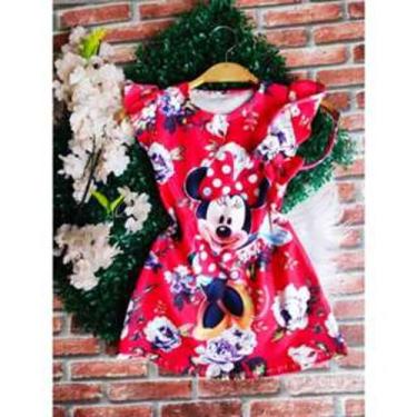 Imagem de Vestido Infantil Luna Temático Minnie Vermelho + Tiara - EDYNHOKIDS, 0