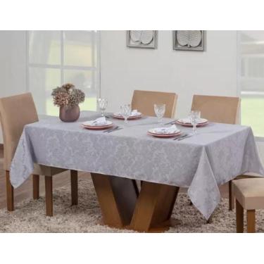 Imagem de Toalha De Mesa Luxo 6 Lugares Jacquard Original Tecido Grosso - FF Enx