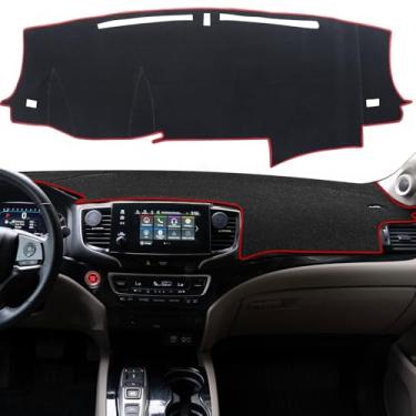 Imagem de ZOXOQ Capa de painel para Honda Pilot Accessories 2016-2022 / Passport Accessories 2019-2025 / Ridgeline Accessories 2017-2025 Dash Board Mat Sunshield Pad Protetor de tapete sem HUD (vermelho)
