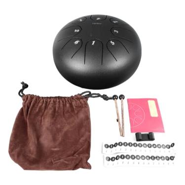 Imagem de Tambor de língua 6 polegadas 8 Tons 8 Aço inoxidável Handpan Drum Professional Music Instrument para Performance de Meditação e Relaxamento Rosewood Base com Bolsa de Armazenamento