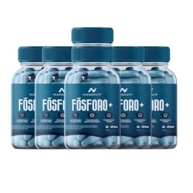 Imagem de Kit 6 Nanovit Fósforo c Zinco, Selênio, Cálcio e Vitaminas 60 caps