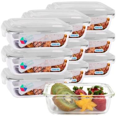 Imagem de Jogo c/ 12 Potes Herméticos 1040ML Grande Airfryer Forno Assados - Pra